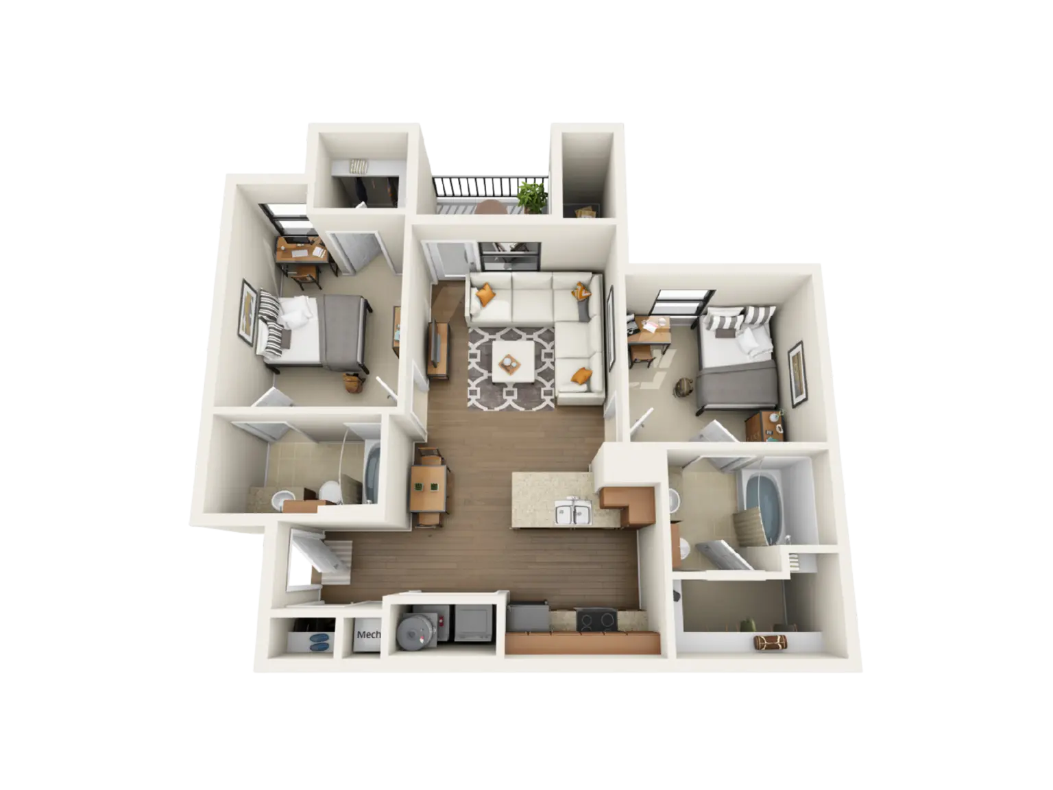 2 Bed  / 2 Bath - 932 sq. ft - Starting at $725