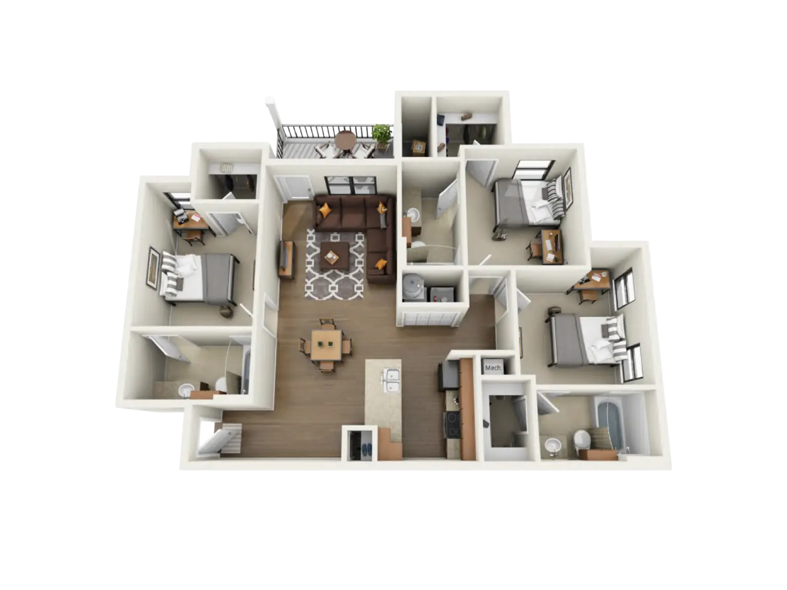 3 Bed  / 3 Bath - 1,275 sq. ft - Starting at $625