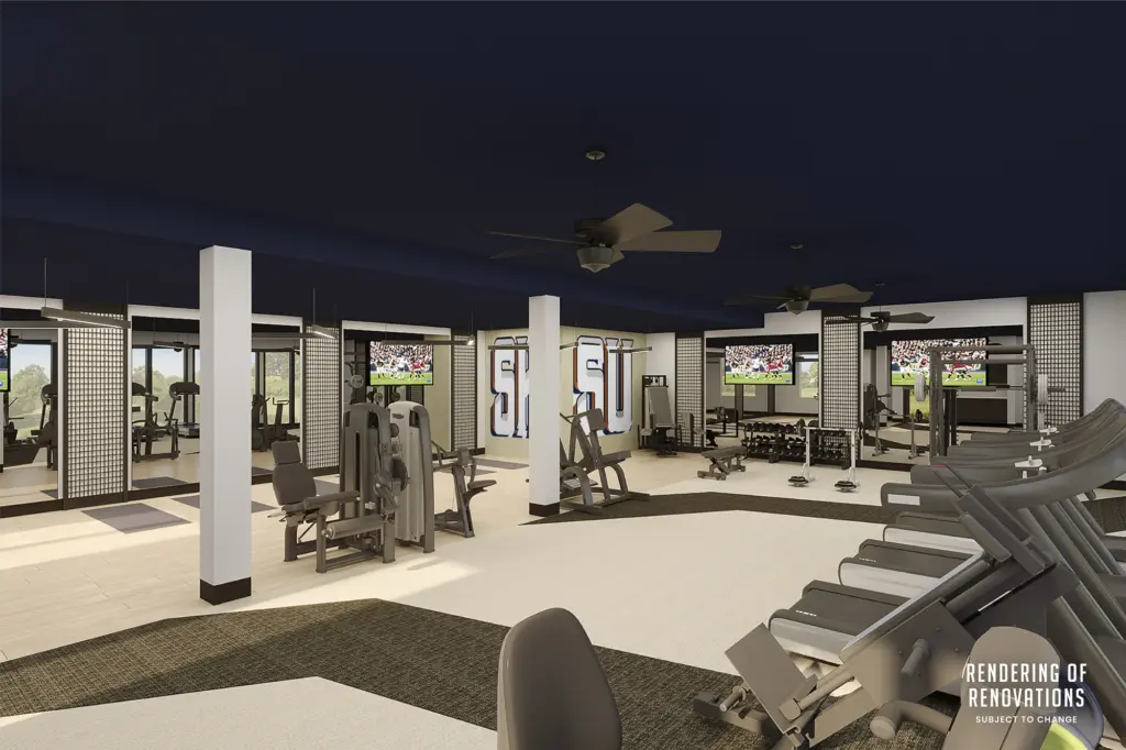 Rendering of new fitness center at The Connection